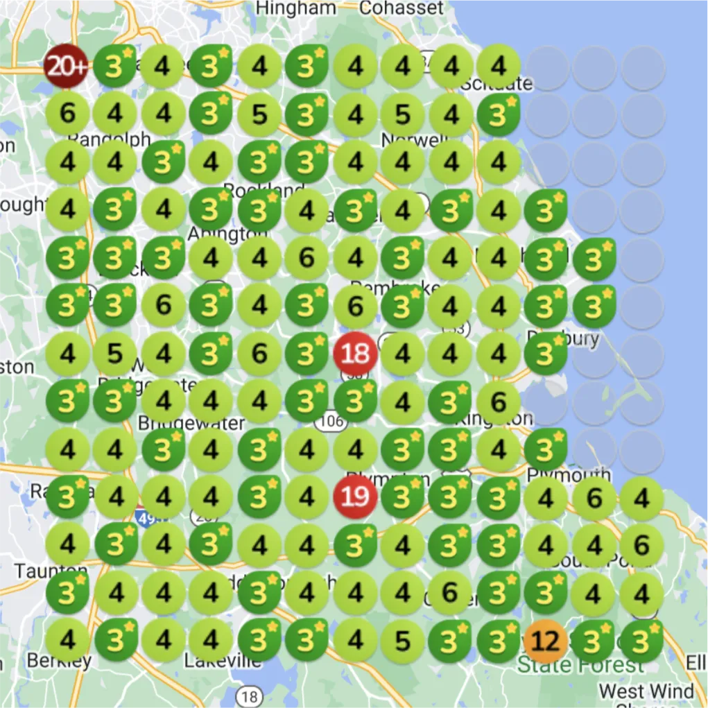 Marketing Agency local rank grid after